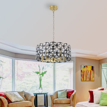 Modern Crystal Chandelier for Living Room Round transparent-modern-crystal