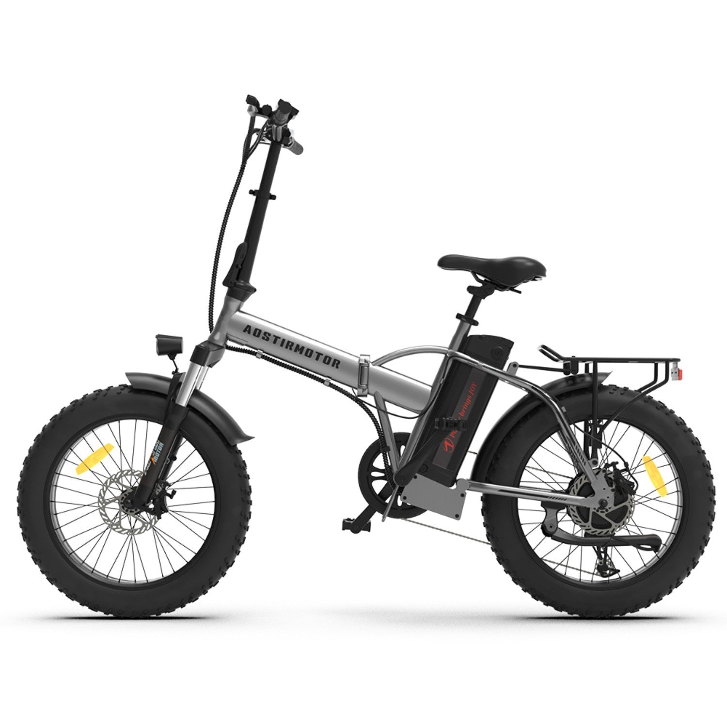 AOSTIRMOTOR Folding Electric Bike Ebike Bicycle 750W cycling-gray-foldable-aluminium