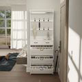 White color shoe cabinet with 3 doors 2 drawers