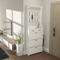 White color shoe cabinet with 3 doors 2 drawers