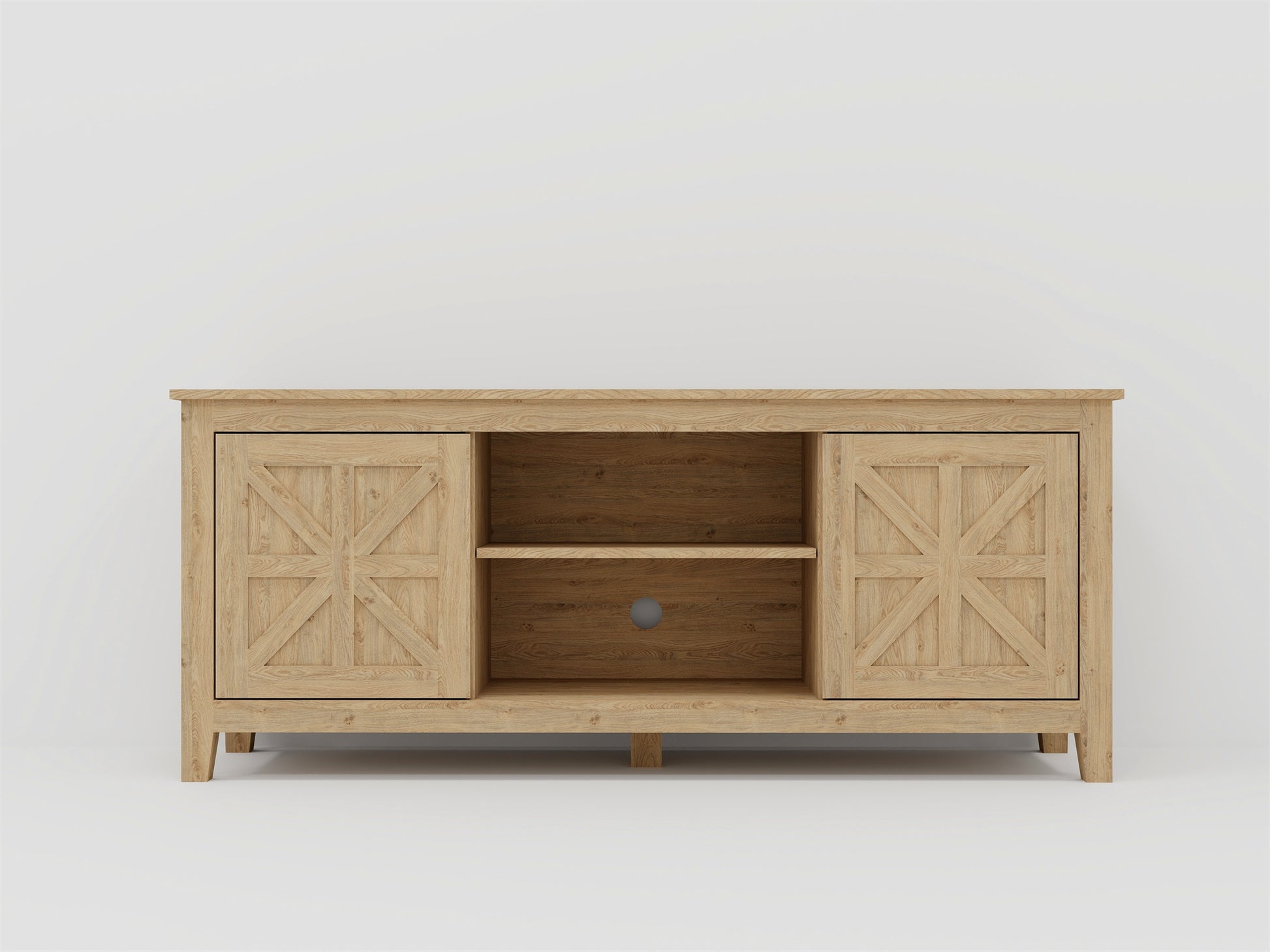 58 inch Tv Console Table with 2 barn storage