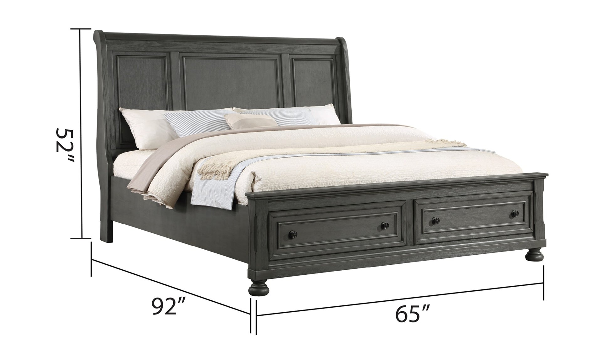 Jackson Modern Style Queen Bed Made with Wood &