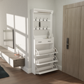 White color shoe cabinet with 3 doors 2 drawers