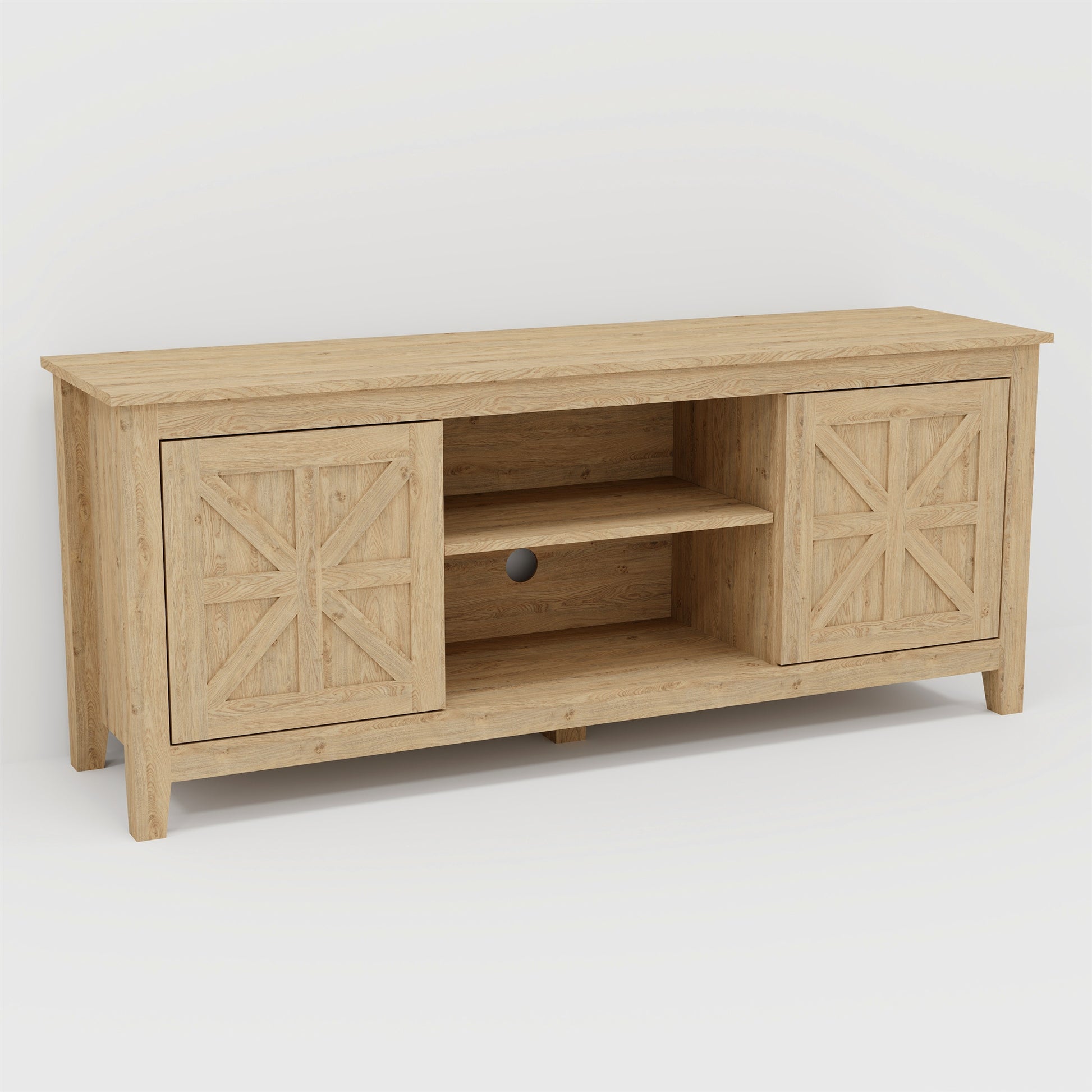 58 inch Tv Console Table with 2 barn storage