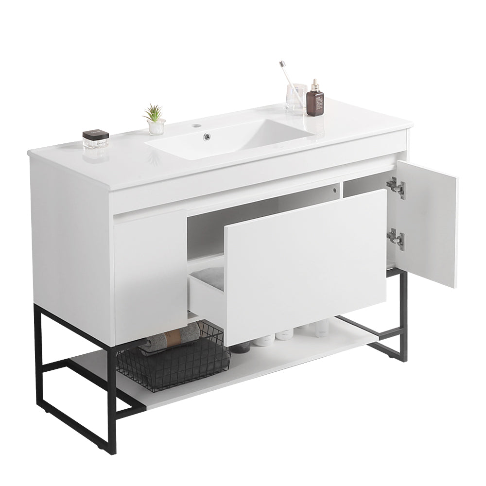 48" Bathroom Vanity with Sink,Bathroom Vanity Cabinet white-solid wood