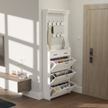 White color shoe cabinet with 3 doors 2 drawers