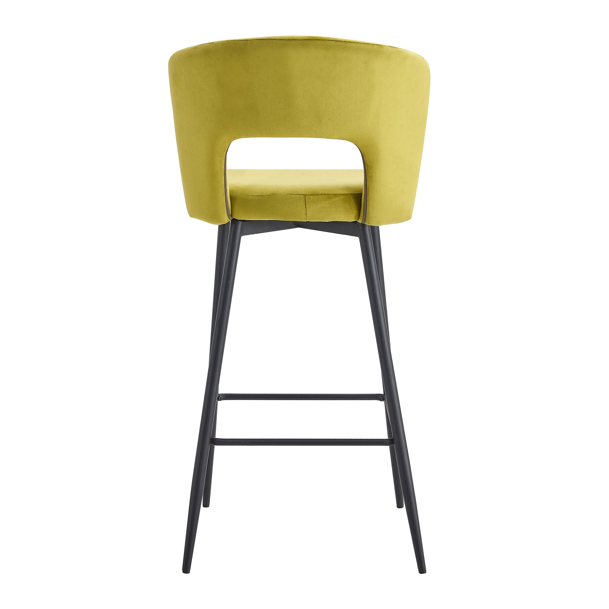 SET OF 2 Cloth armless Yellow Fashion fabric stool yellow-bar stools & counter