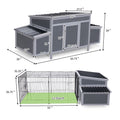 Outdoor Wood Chicken Coop with Wire Mesh Run,