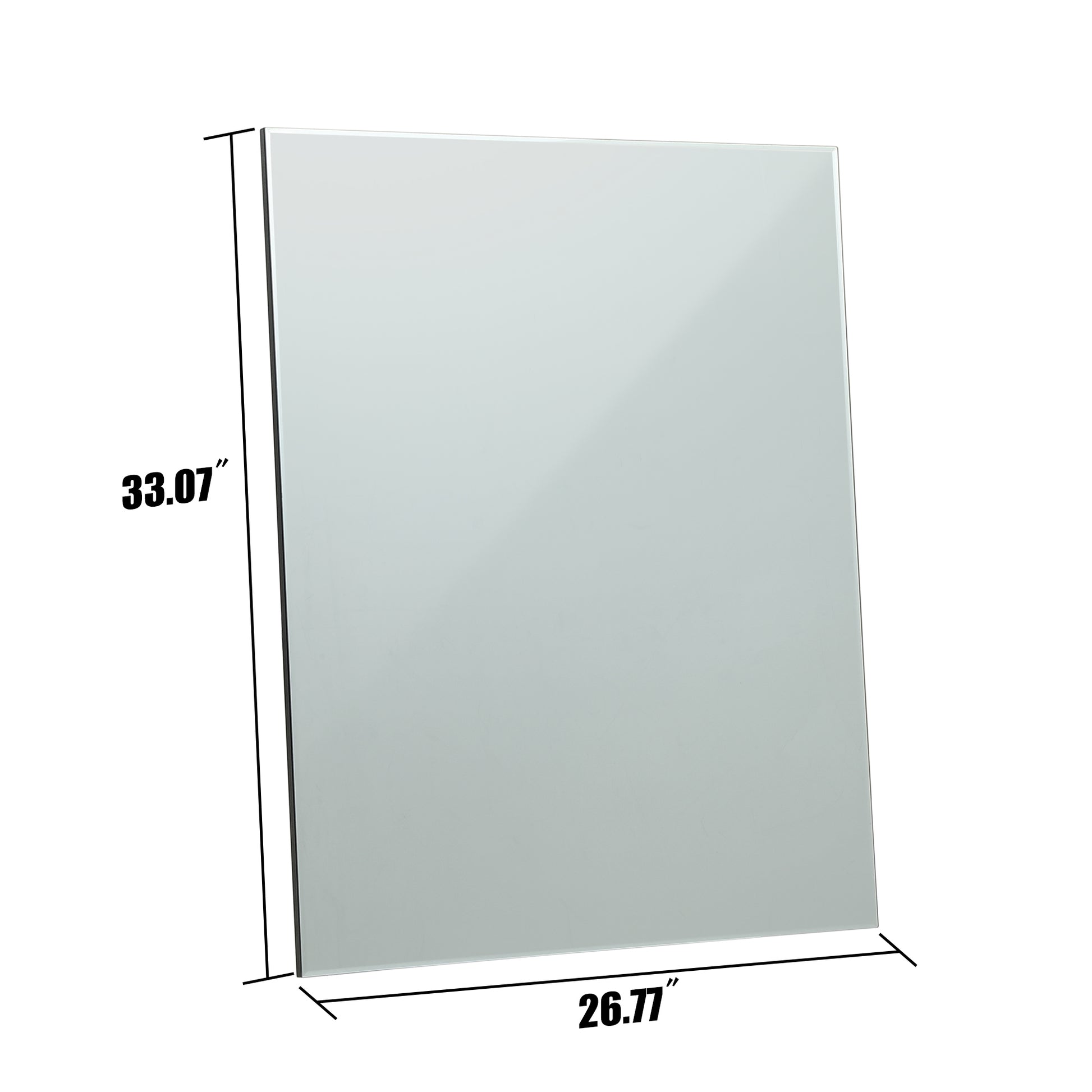 33.07"L x 26.77"W Mirror for Wall, Hanging Mirror for clear-glass