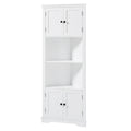 Tall Bathroom Storage Cabinet, Corner Cabinet with white-mdf