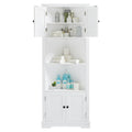 Tall Bathroom Storage Cabinet, Corner Cabinet with white-mdf