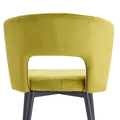 SET OF 2 Cloth armless Yellow Fashion fabric stool yellow-bar stools & counter