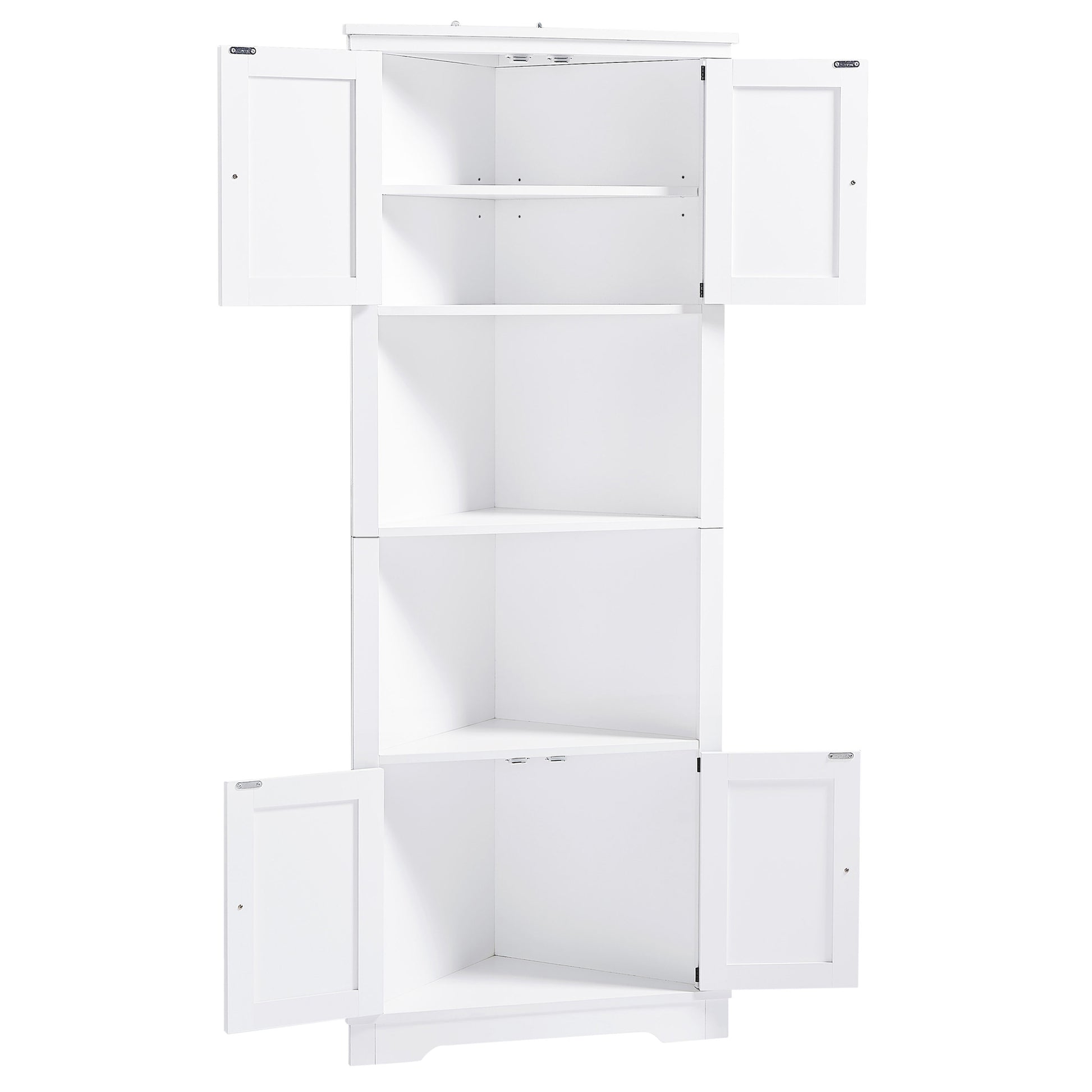 Tall Bathroom Storage Cabinet, Corner Cabinet with white-mdf