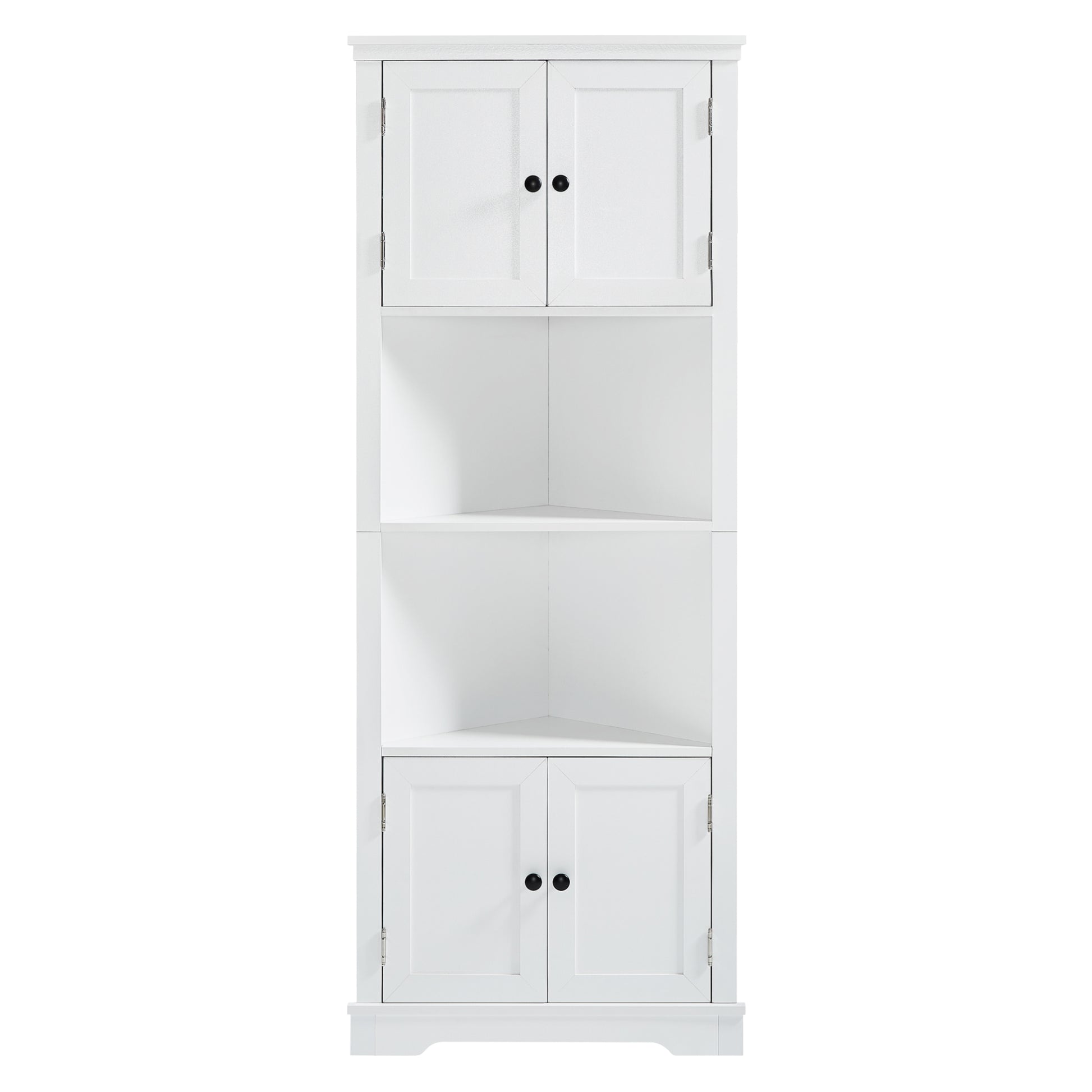 Tall Bathroom Storage Cabinet, Corner Cabinet with white-mdf