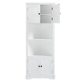 Tall Bathroom Storage Cabinet, Corner Cabinet with white-mdf