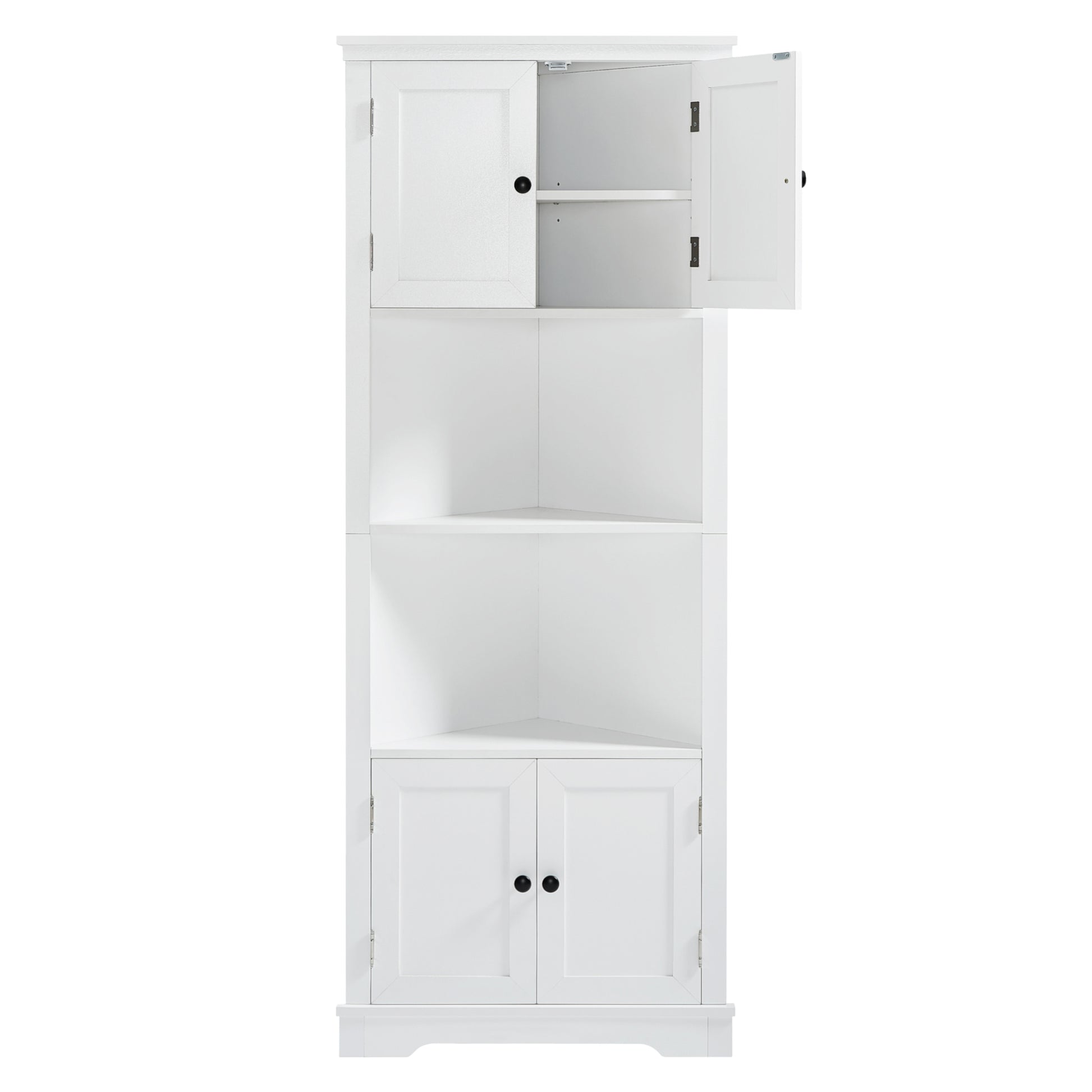 Tall Bathroom Storage Cabinet, Corner Cabinet with white-mdf