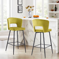 SET OF 2 Cloth armless Yellow Fashion fabric stool yellow-bar stools & counter