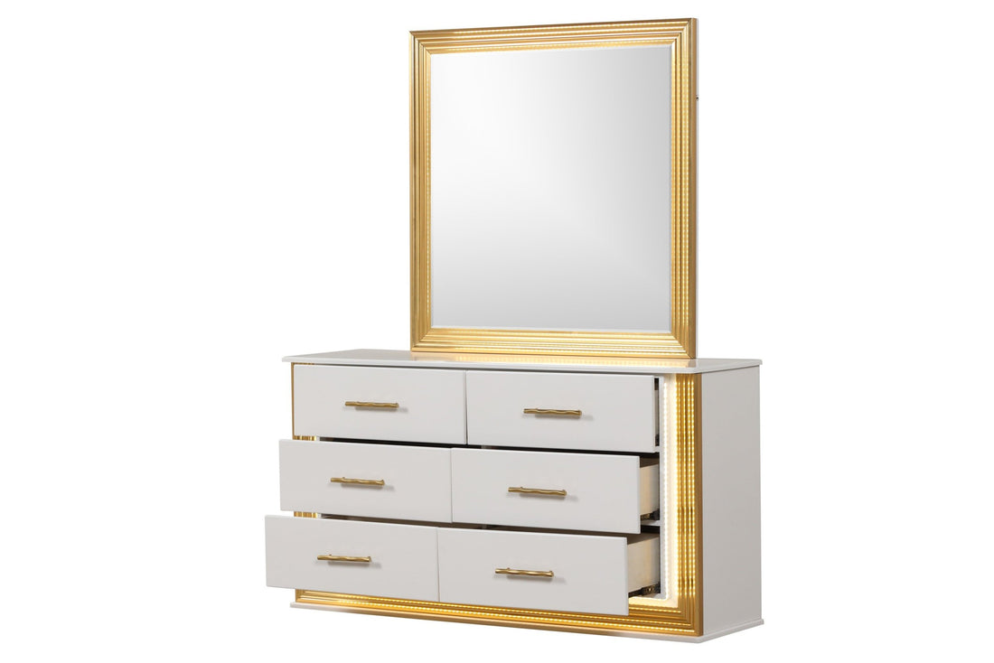 Obsession Contemporary Style 6 Drawer Dresser Made white-bedroom-contemporary-modern-wood