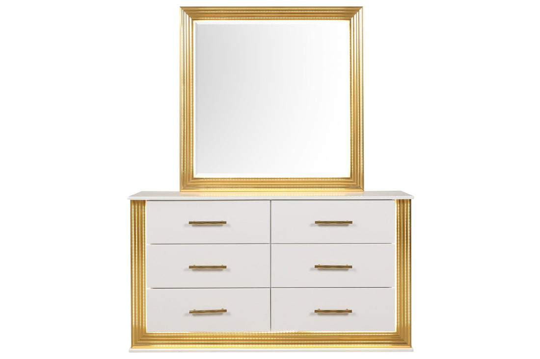 Obsession Contemporary Style 6 Drawer Dresser Made white-bedroom-contemporary-modern-wood