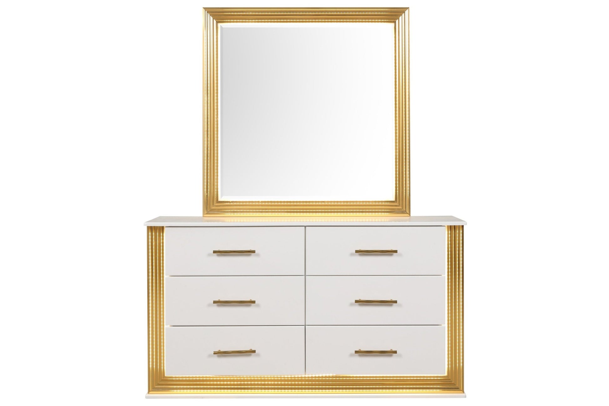 Obsession Contemporary Style 6 Drawer Dresser Made white-bedroom-contemporary-modern-wood