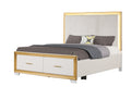 Obsession Contemporary Style 5PC Queen Bedroom Set box spring not required-queen-white-wood-5 piece