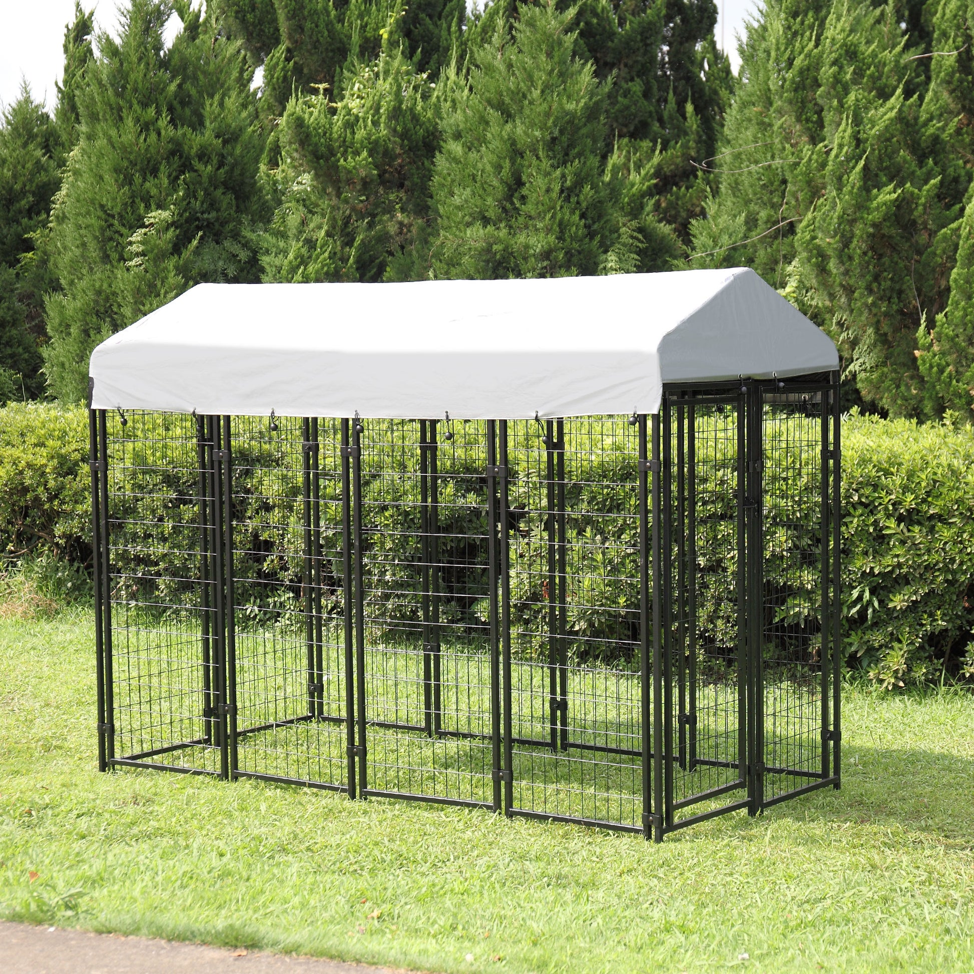 Dog Kennel with Roof Cover Heavy Duty Dog Crate