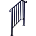 Handrails for Outdoor Steps, Fit 2 or 3 Steps Outdoor black-steel