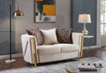 Chanelle Thick Velvet Fabric Upholstered 2Pc Living beige-velvet-wood-primary living