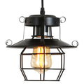 DGY Vintage Farmhouse Pendant Light Rustic Metal Caged black-metal