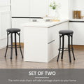 Bar Stools Set of 2, Vintage Barstools with Footrest gray-microfiber