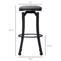 Bar Stools Set of 2, Vintage Barstools with Footrest gray-microfiber