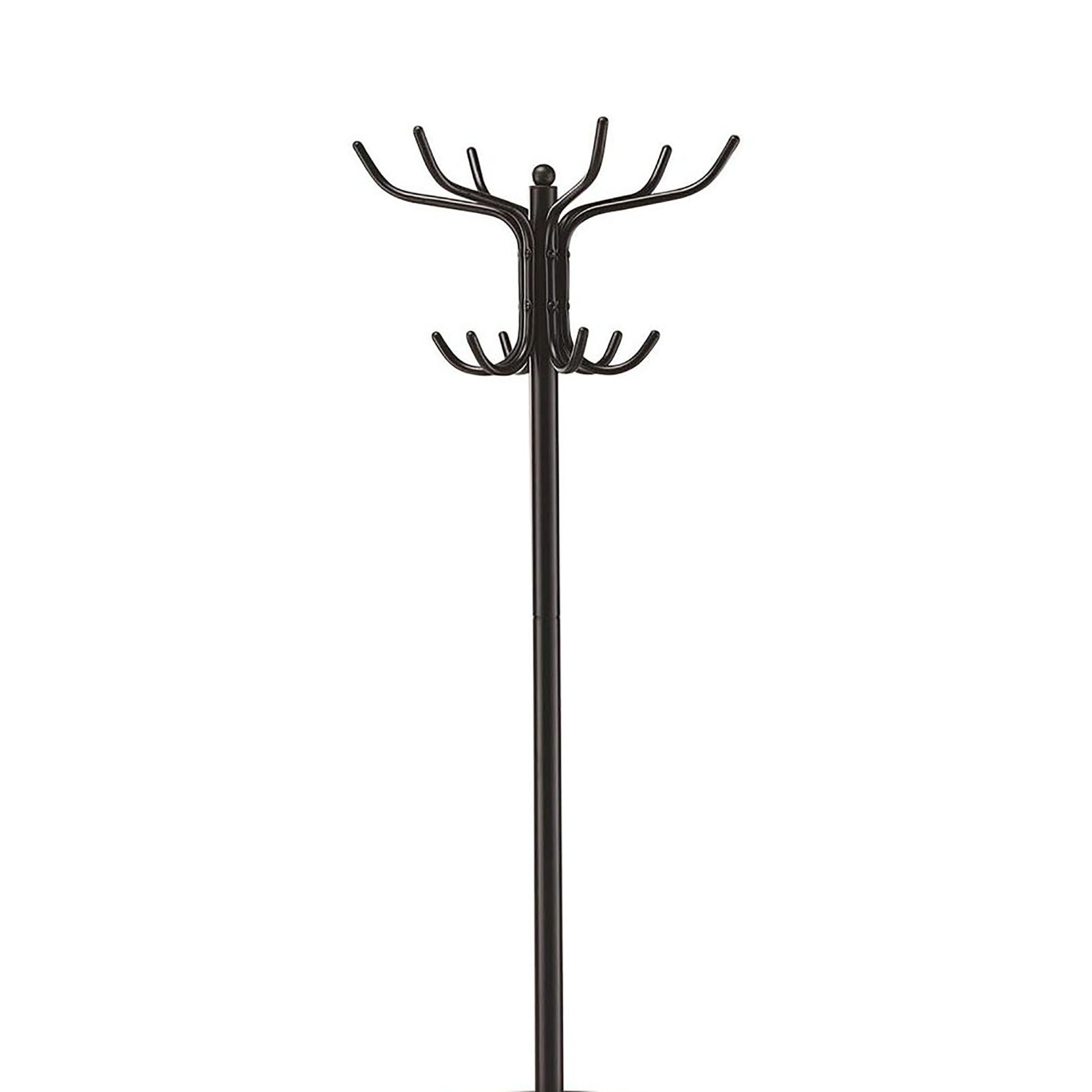 Black 12 Hook Coat Rack