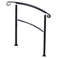 Handrails for Outdoor Steps, Fit 1 or 3 Steps Outdoor black-steel