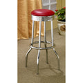 Red and Chrome Bar Height Stool Set of 2 solid-red-dining room-spot