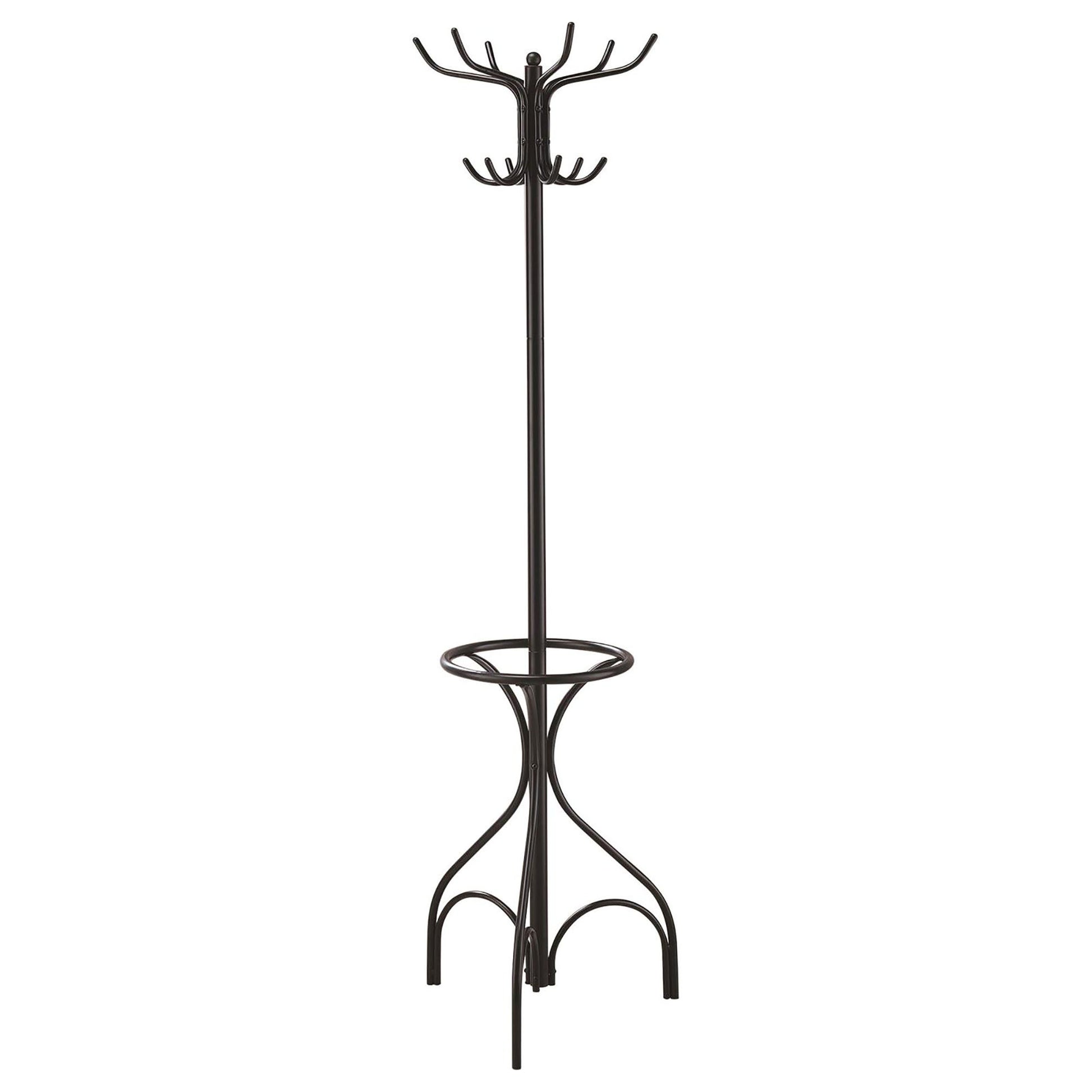 Black 12 Hook Coat Rack