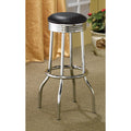 Black and Chrome Bar Height Stool Set of 2 solid-black-dining room-wipe