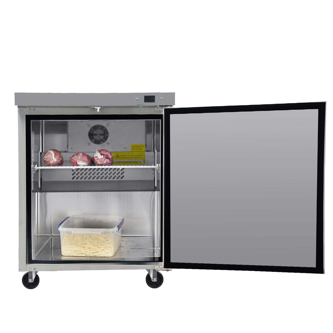 ORIKOOL 29" Commercial Under Counter Freezer 1 Door 8 silver-stainless steel