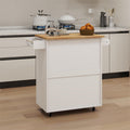 Kitchen island rolling trolley cart with