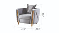 Chanelle Thick Velvet Fabric Upholstered Chair Made gray-primary living