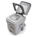 5 Gallon Portable Toilet, Flush Potty, Travel Camping gray-hdpe