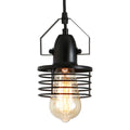 Industrial Black Pendant Light Metal Cage Pendant black-metal