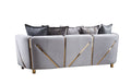 Chanelle Thick Velvet Fabric Upholstered Sofa Made gray-velvet-wood-primary living