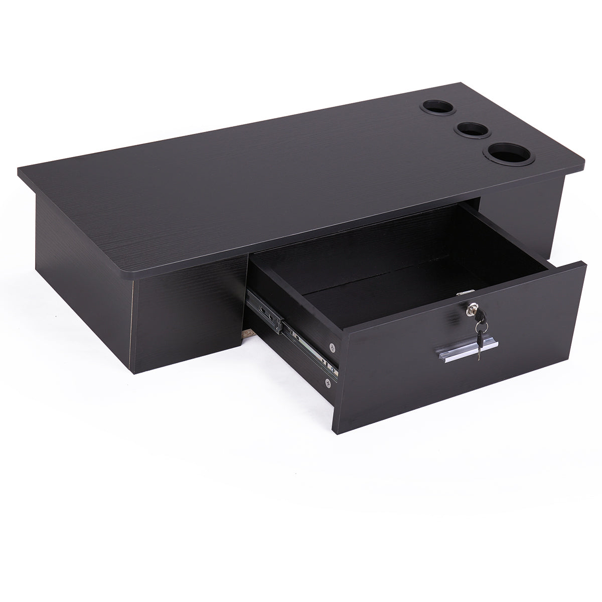 Classic Wall Mounted Styling Station with Drawer and black-particle board