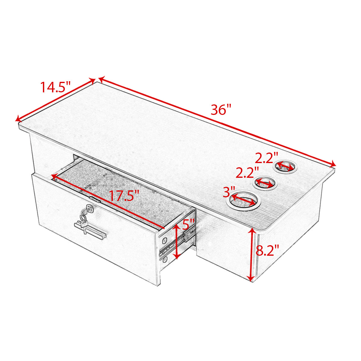 Classic Wall Mounted Styling Station with Drawer and black-particle board