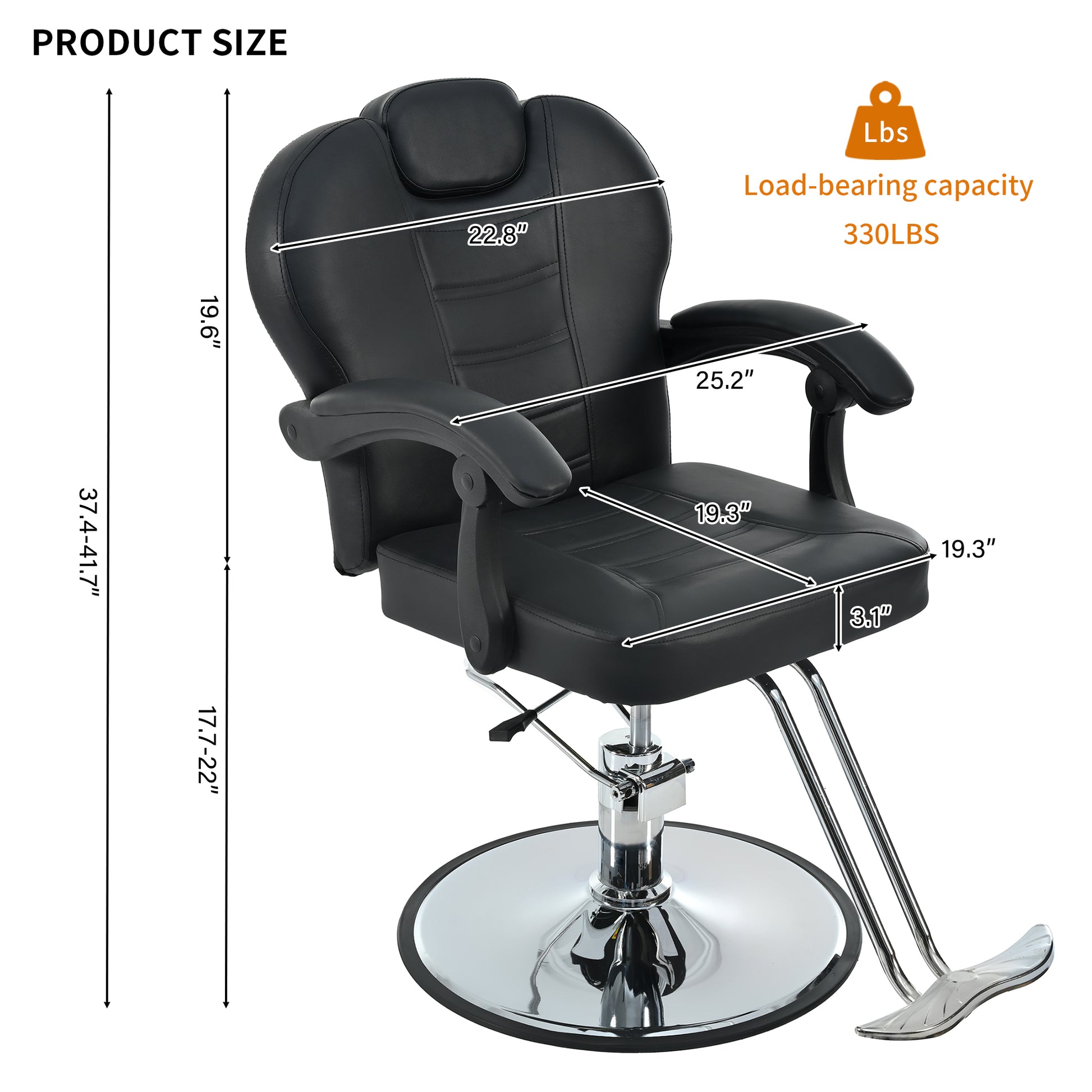 Classic Reclining Barber Chair Salon Chair For