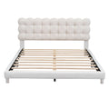 Queen Size Upholstered Platform Bed With Soft -