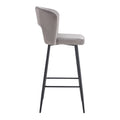 SET OF 2 Gray Fashion velvet stool, Counter Height gray-bar stools & counter stools-velvet-garden &