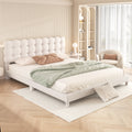 Queen Size Upholstered Platform Bed With Soft -