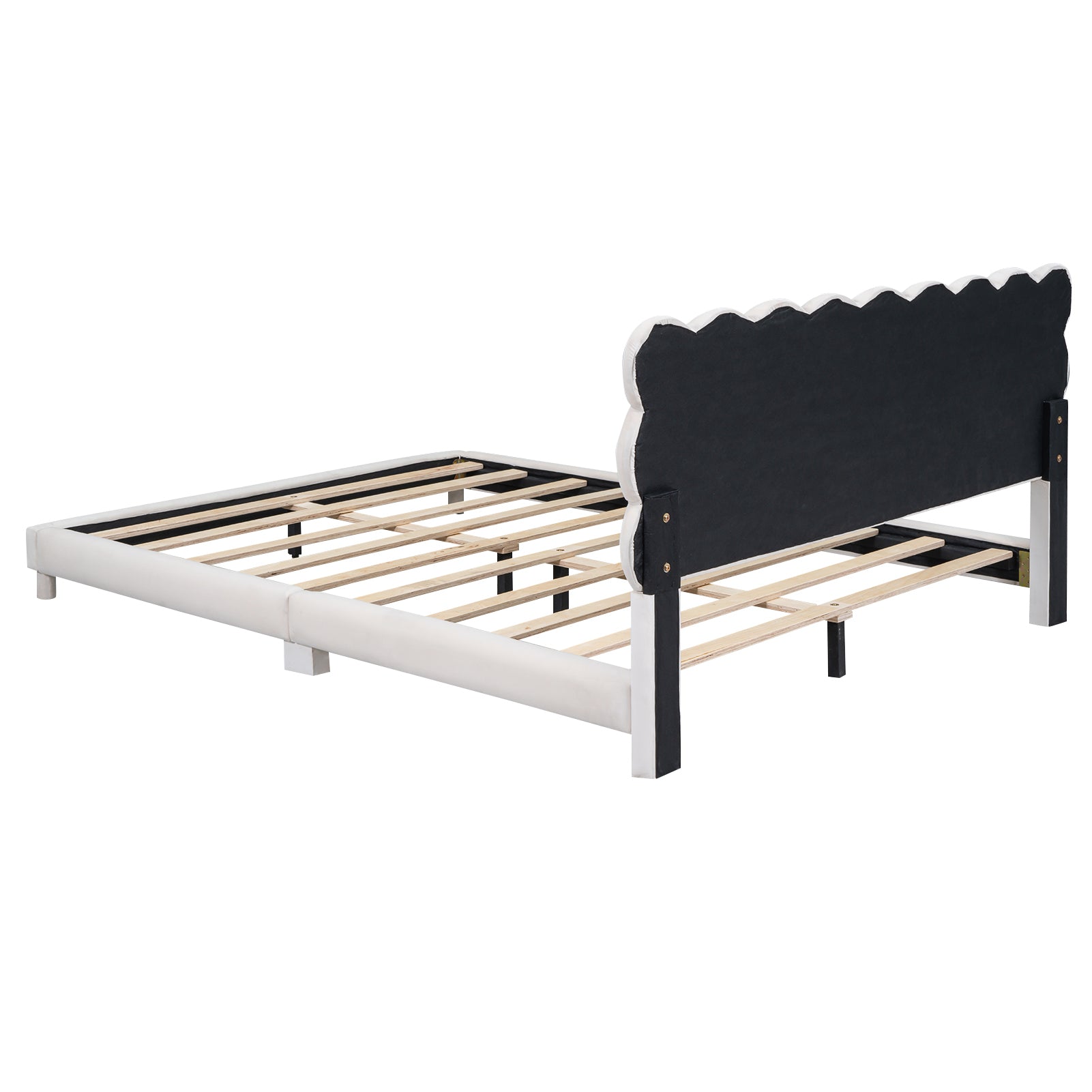 Queen Size Upholstered Platform Bed With Soft -