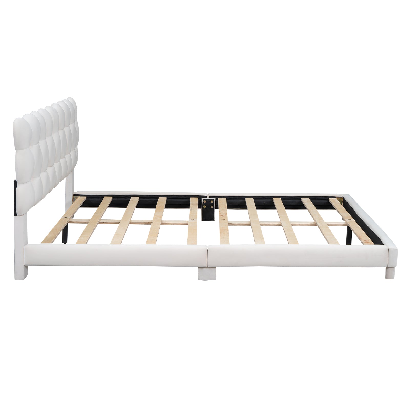 Queen Size Upholstered Platform Bed With Soft -